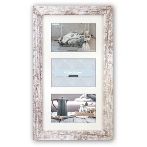 ZEP Photo Frame V23136 Nelson 6 3Q White Wash za 3 fotografije