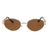 Spectrum zonnebril retro oval metaal bruin glas