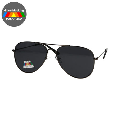 Spectrum polarized zonnebril piloot zwart grijs heren