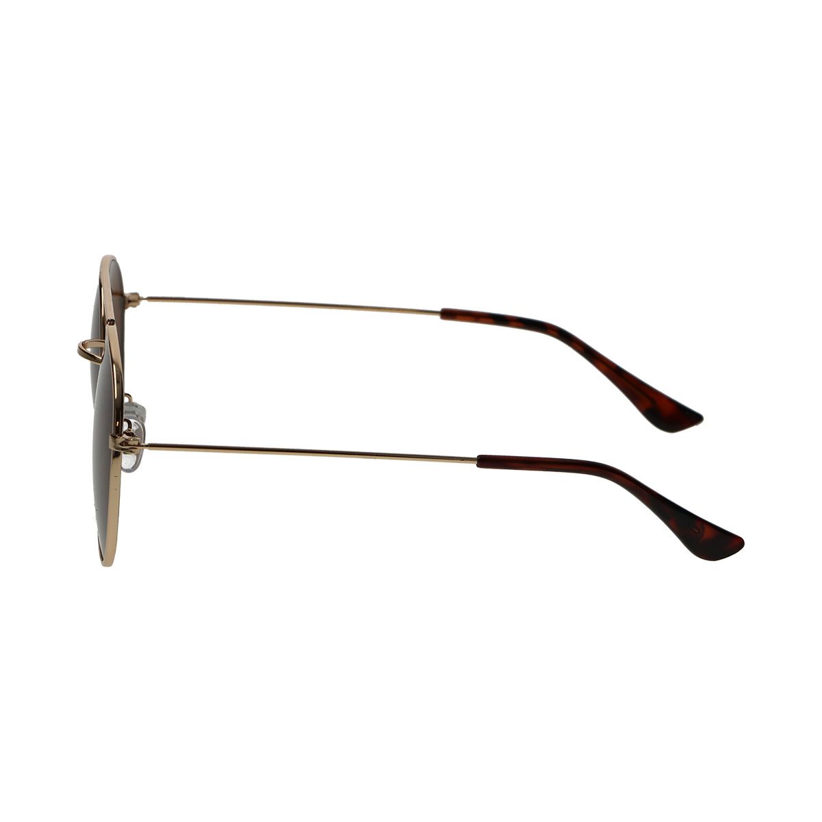 Spectrum zonnebril rond goud metaal bruin unisex