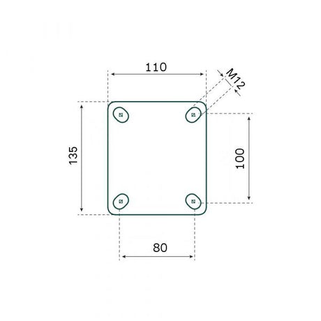 Zwenkwiel 200 mm zwaarlast 800 kg.