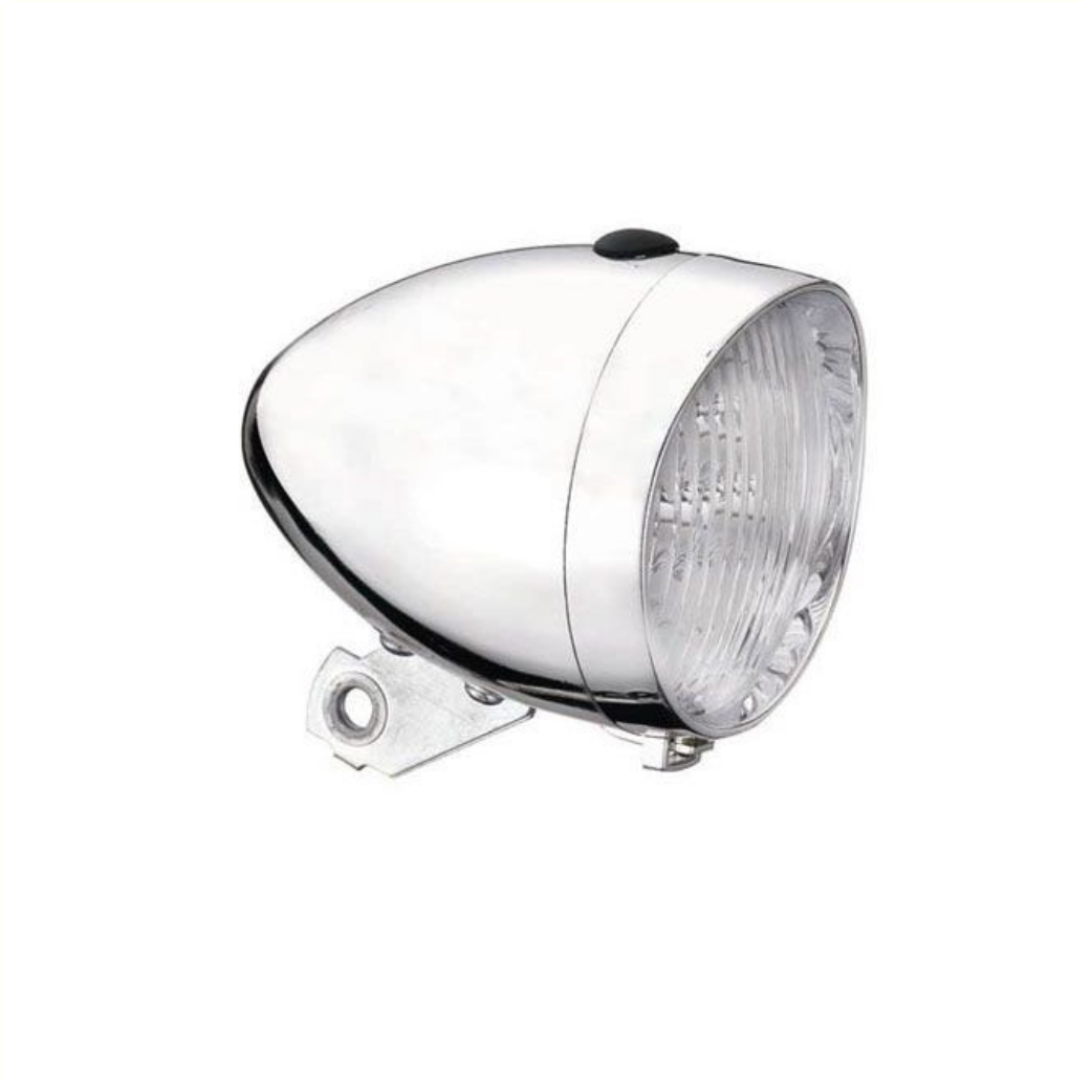 Koplamp LED. incl. batterij zilver 3 LEDs (werkplaatsverpakking)