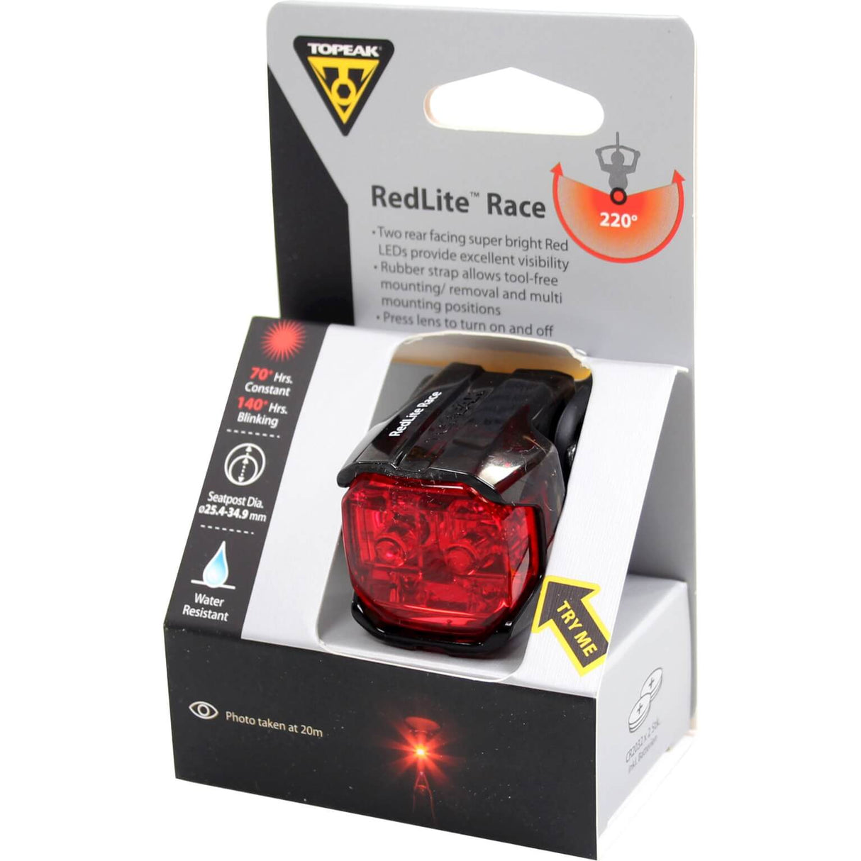 Topeak Taillight Redlite Race Battery Black