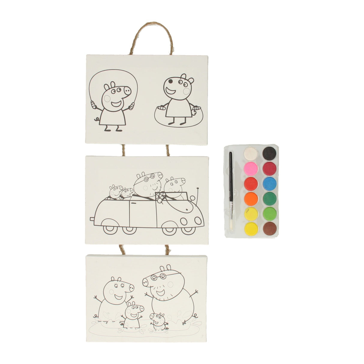 Peppa Pig 3 Mini Canvas (s kartáčem a barvou)