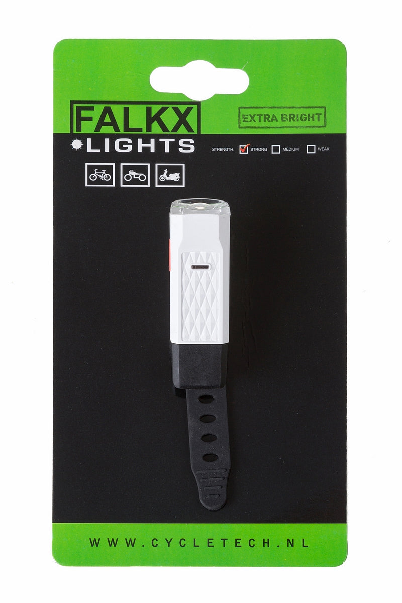 FALKX Mini phare LED. USB rechargeable (package suspendu).