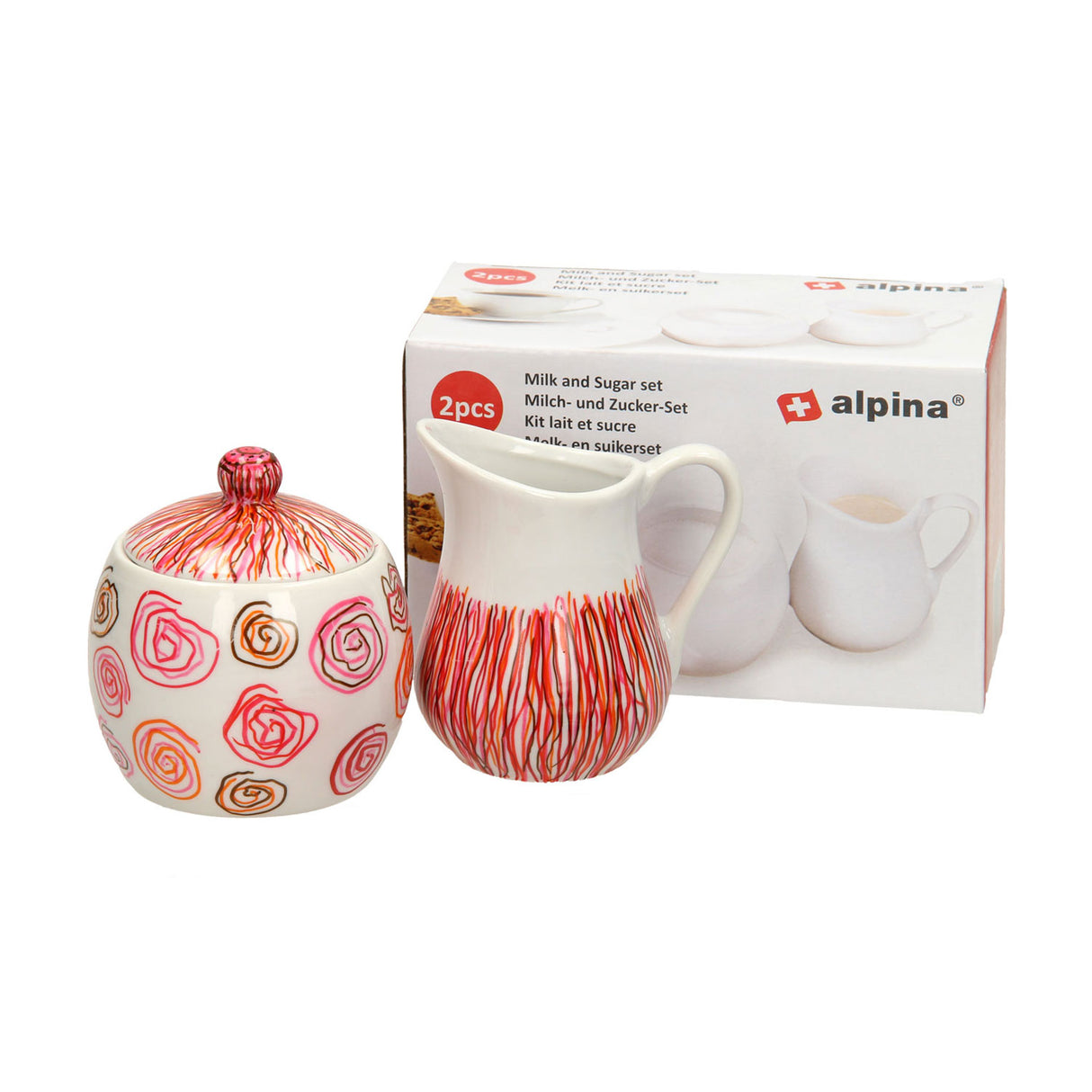 Keramikmalerei Milch und Zucker Set