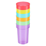 Plastic drinking cup with straw 387ml, 6st.