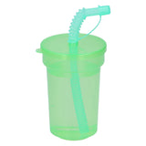 Plastic drinking cup with straw 387ml, 6st.