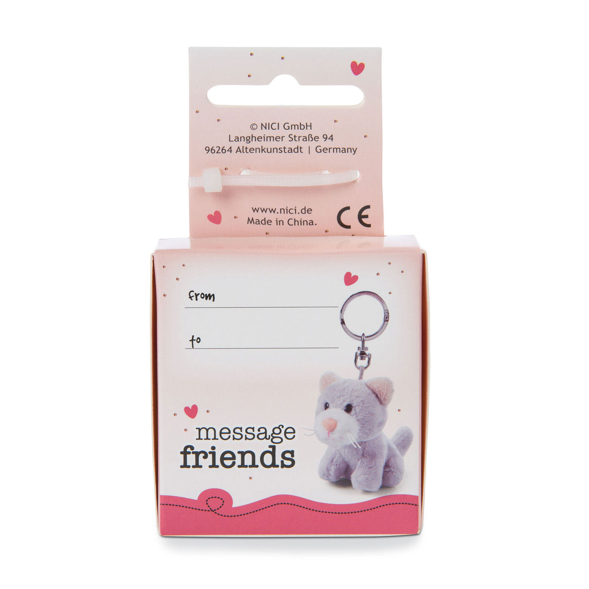 Nici Pluchen Sleutelhanger Kat Forever Friends in Geschenkdoos, 6cm