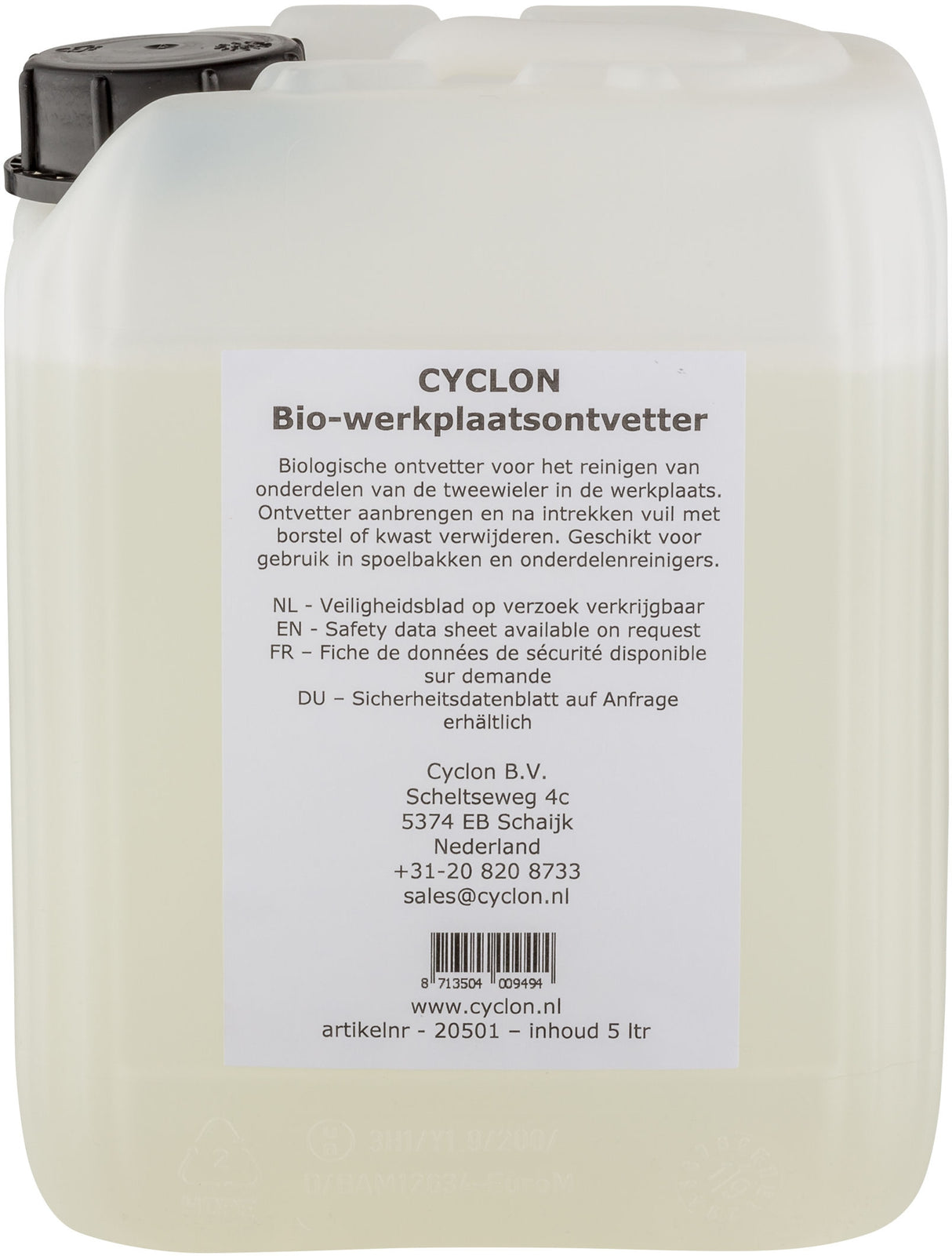 Cyclon Bio werkplaats ontvetter (5 liter)