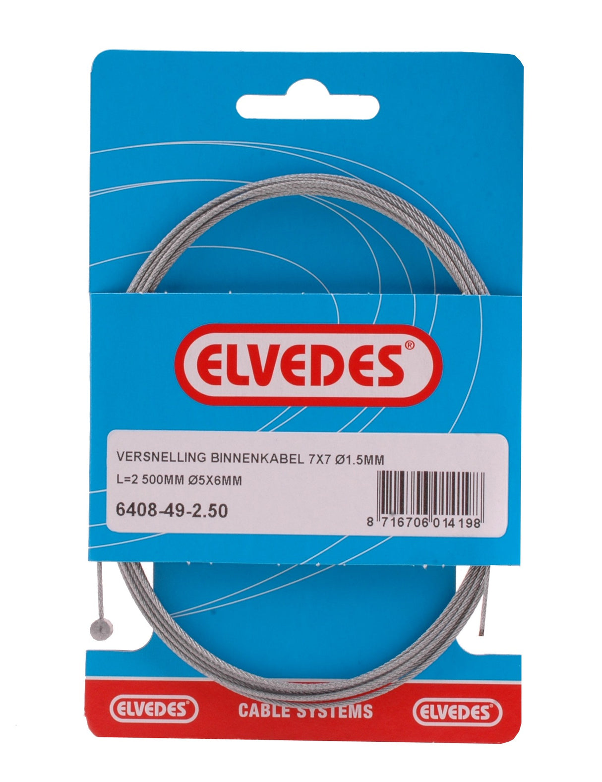 Elvedes gaskabel binnen ton (6408 49-2.50)