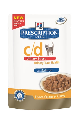 Dieta da prescrizione di Hill Hill's Hill's Feline C D Stress urinario Salmon