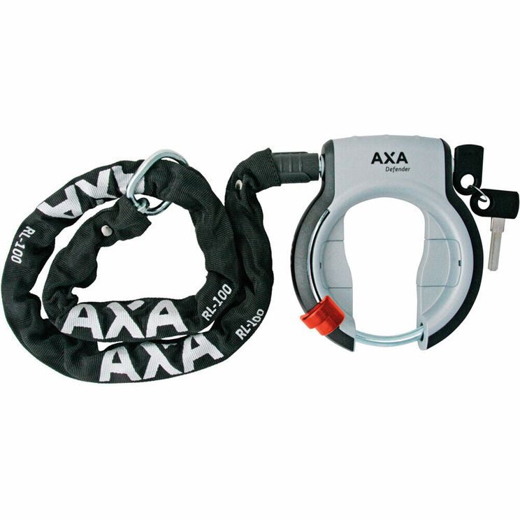 AXA Ring Lock Defender Black Silver + Chain RLC100