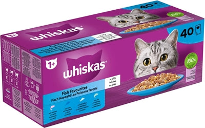 Whiskas Multipack Pouch Selección de pescado para adultos en Gelei