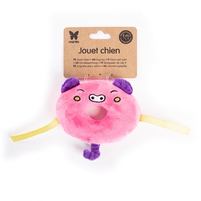 Martin Dog Toys Pig Donut Plush Recycled