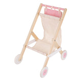 Klassisk World World Wood Poppenbuggy White Pink