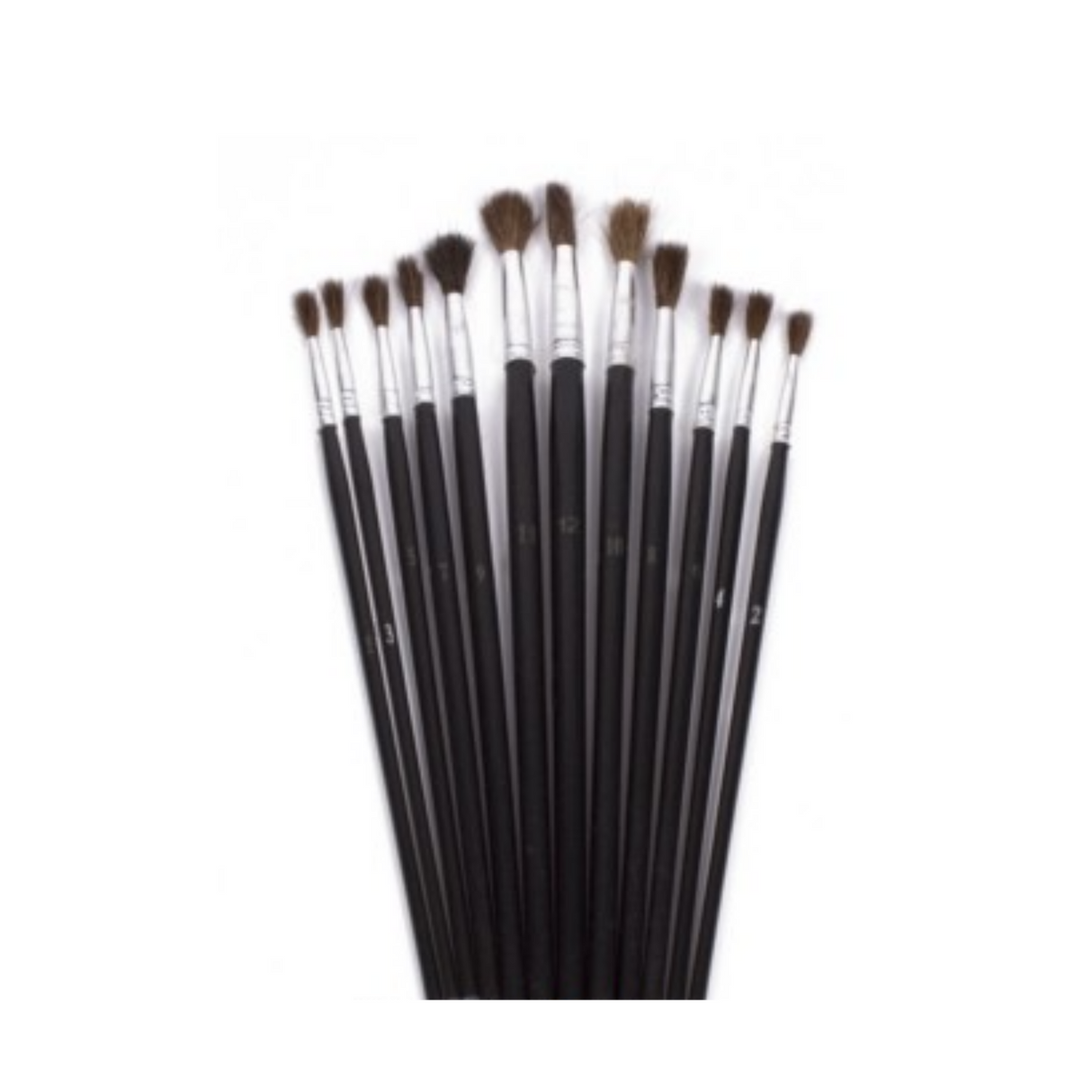 Brush set 12dlg round, size 1 t m 12 (hanging packaging)