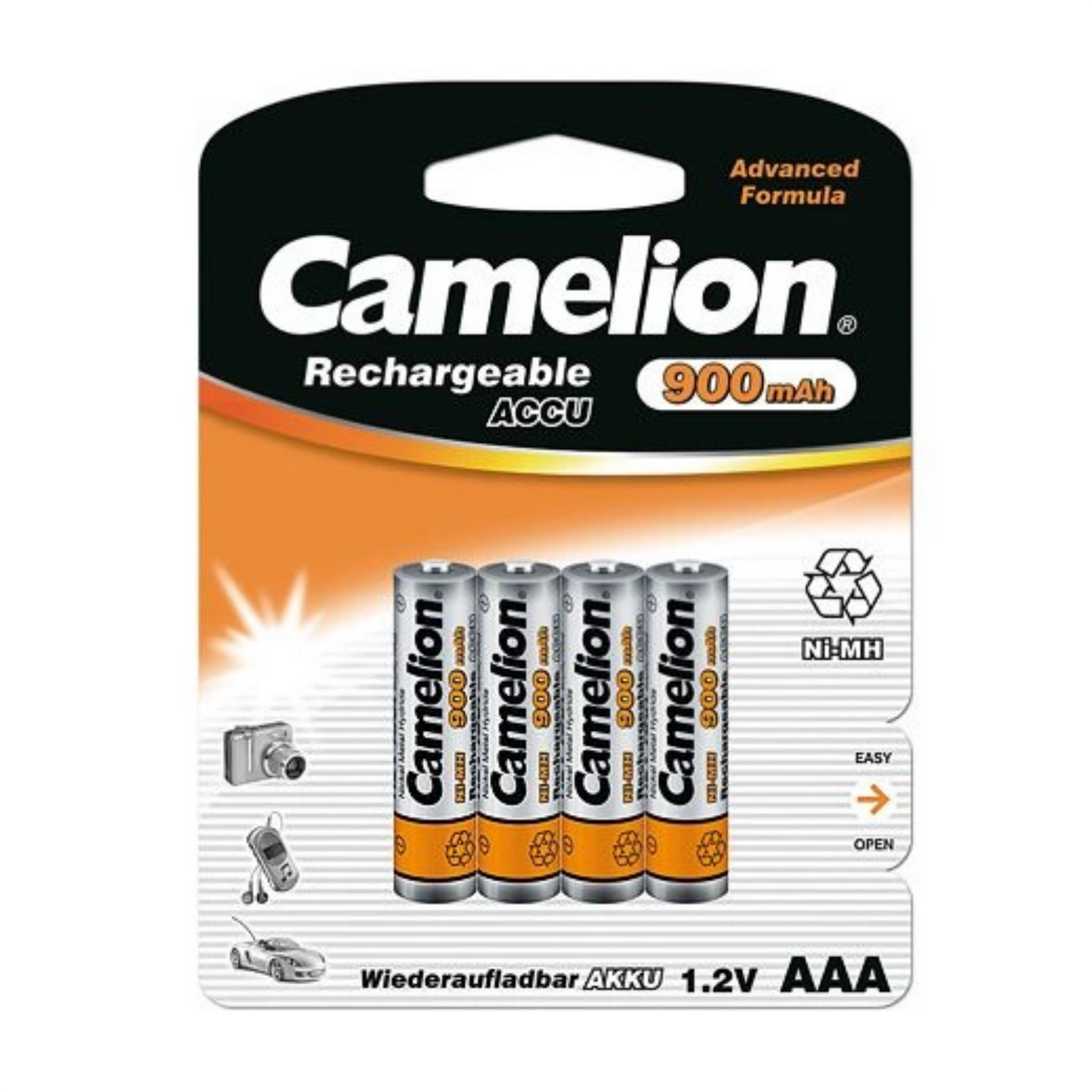 Camelion polnilne baterije AAA, NIMH 900mAh na 4