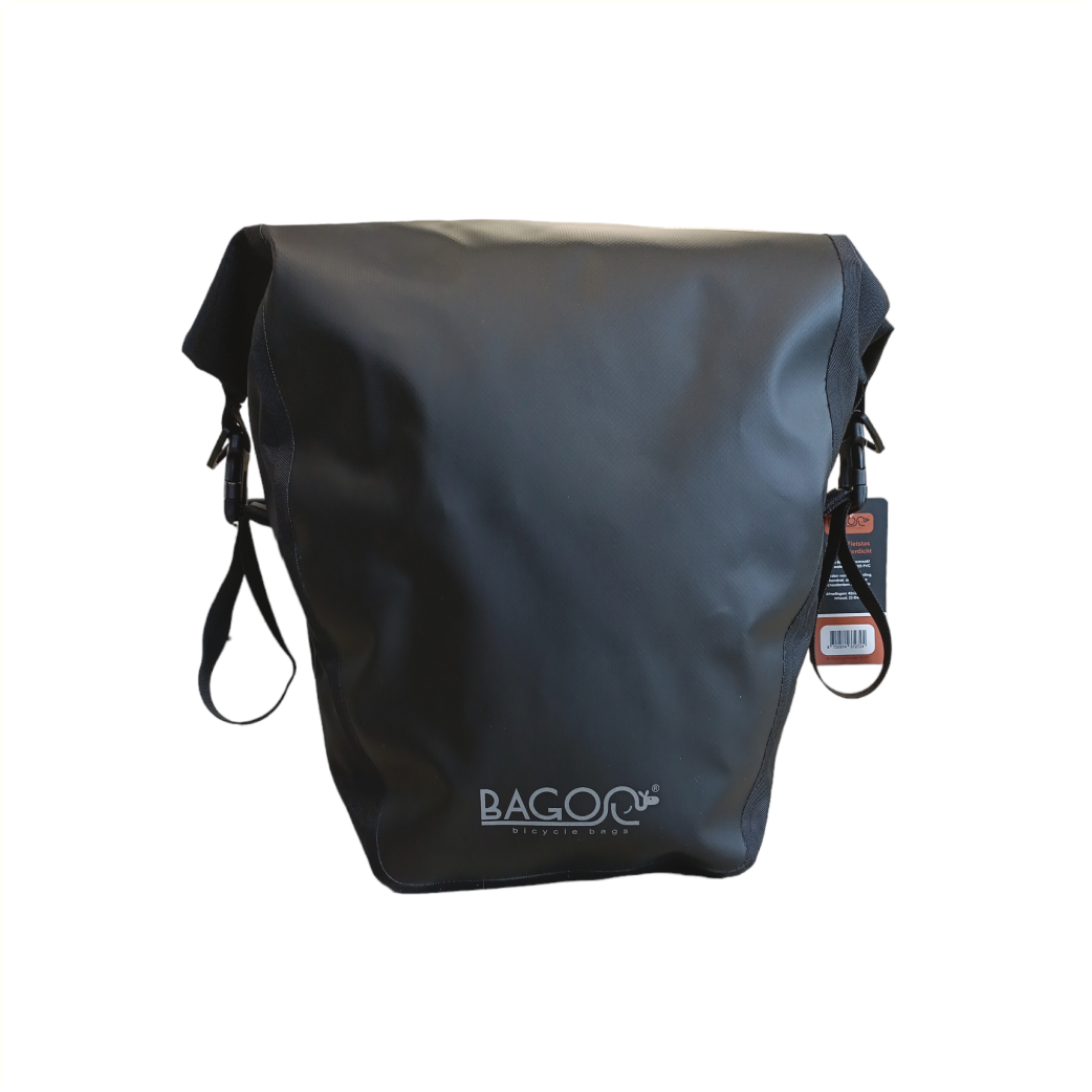 Bagoo some bicycle bag bisonyl black. Content 22 ltr