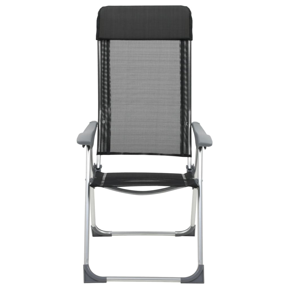 VidaXL Campingstoelen inklapbaar aluminium zwart 2 st