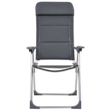VidaXL Campingstoelen 58x69x111 cm aluminium grijs 2 st