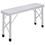 VidaXL Campingtafel inklapbaar met 2 banken aluminium wit