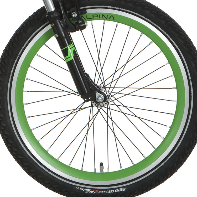 Alpina front wheel 20 J19DB Trial Green Black SPK