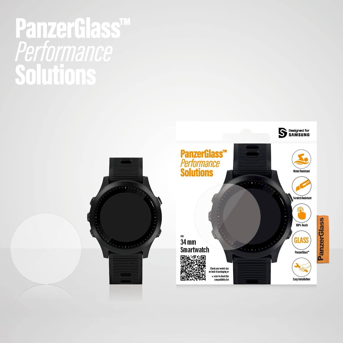 Panzerglass Smartwatch 34mm Ochrana obrazovky