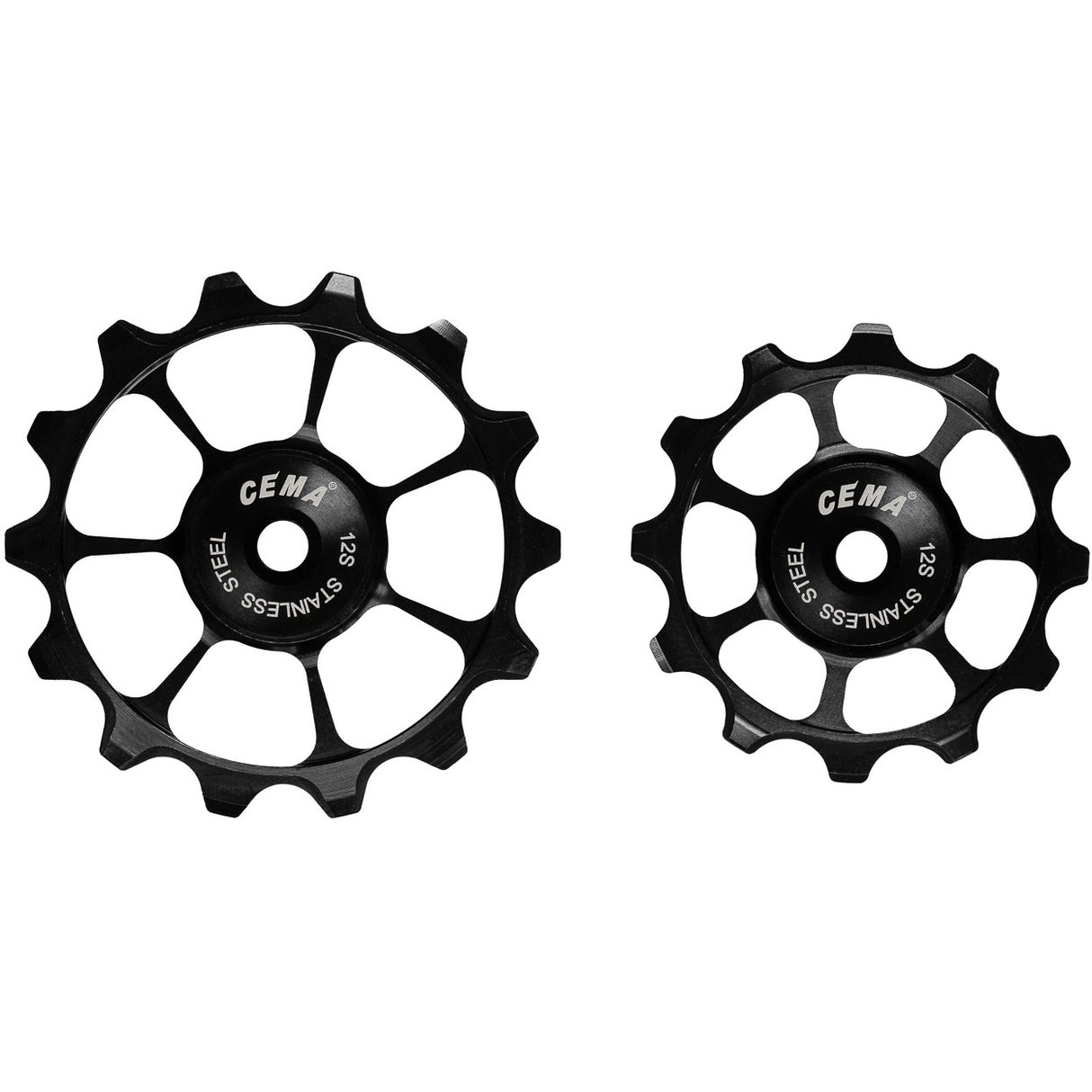 Cema derailleurwieltjes rvs 12v zwart