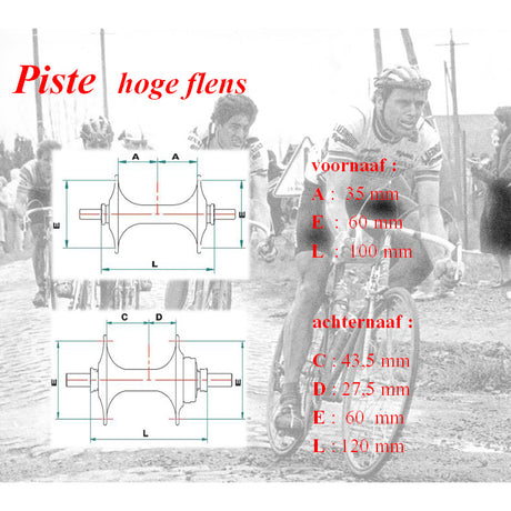 Miche naafset pista v+a 32g med hög flens svart