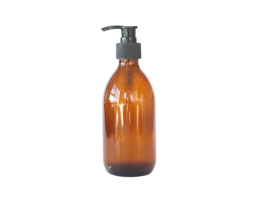 LA Droguerie Ecologique Glass Pump Bell Bottle 300ml Amber