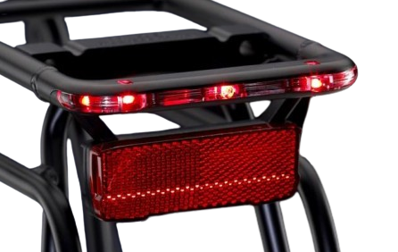 Trubky tubus e-bike zadní světlo 5-leds 12 volt pro montáž zavazadlového stojanu