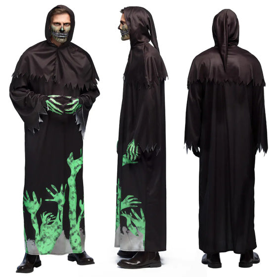 Boland Glowing reaper kostuum heren zwart groen maat 50 52 (M)