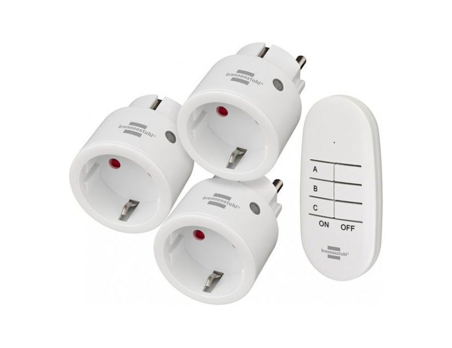 Brennenstuhl Wireless Socket Switch Set 3 Plugs