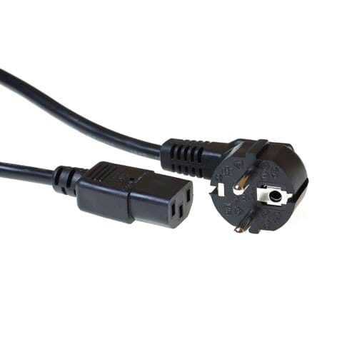 ACT 230V Cable de conexión Schuko Masculino (perpendicular) C13 Negro 1.5 m