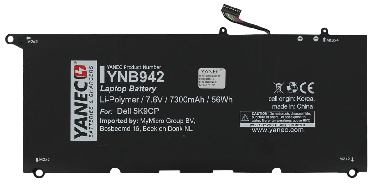 Batterie d'ordinateur portable Yanec 7300 mAh