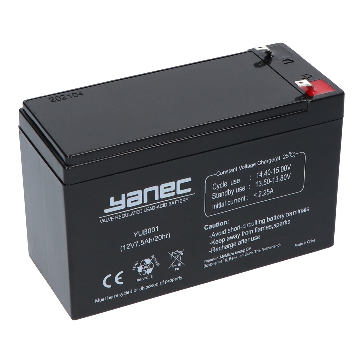 Yanec loodaccu 12v 7.5 ah