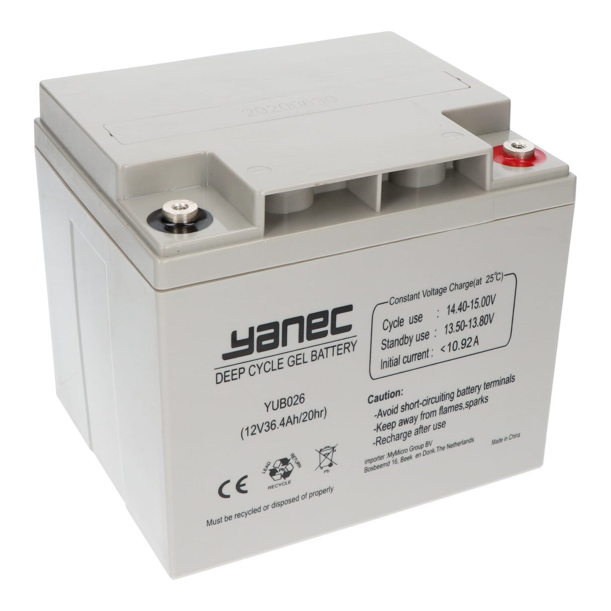 Yanec gel accu 12v 36.4ah