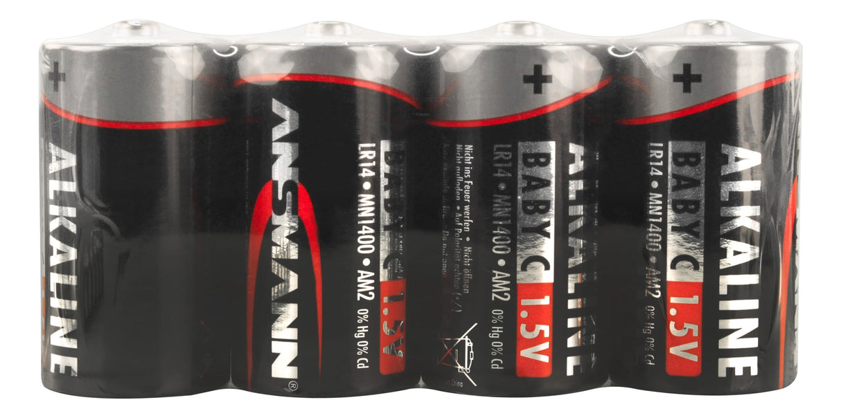 Ansmann Battería alcalina bebé C LR14 4 PC. película encogida