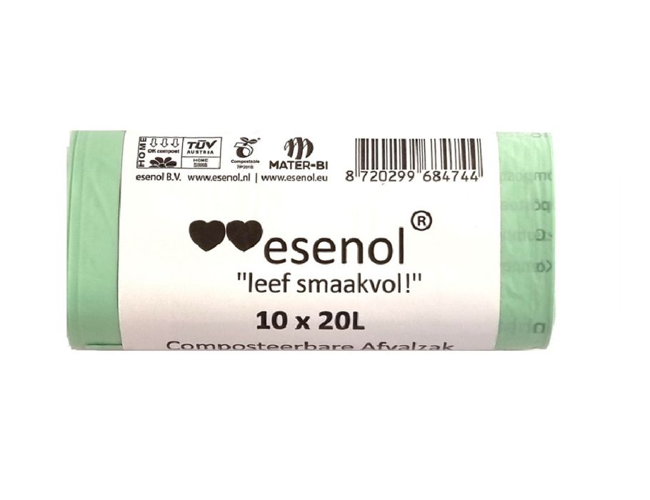 Live Tasty Esenol compostable waste bags 20 liters 1 roll of 10st