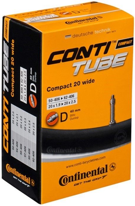 Tube intérieur continental dv7 compact large 20 pouces 50 62-406 dv 40 mm