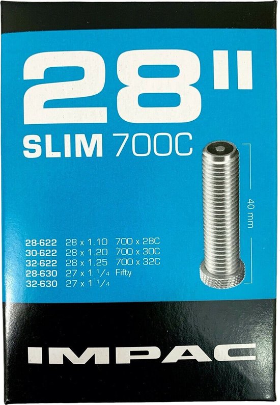 IMPAC (schwalbe) Interner Tube AV16 28 pollici (28 32-622 630) 40mm