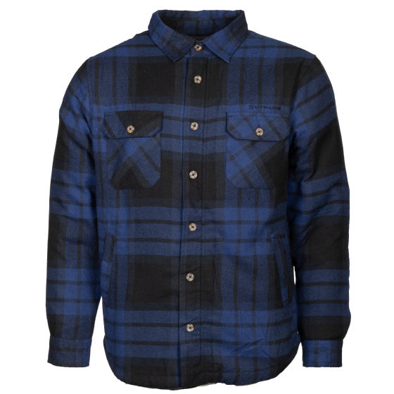 Life line Jervis Padded Flannel Shirt heren blauw zwart maat S
