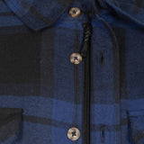 Life line Jervis Padded Flannel Shirt heren blauw zwart maat S