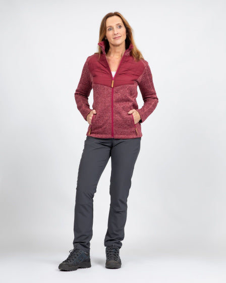 Life line Willemijn fleecevest dames bordeaux maat XL