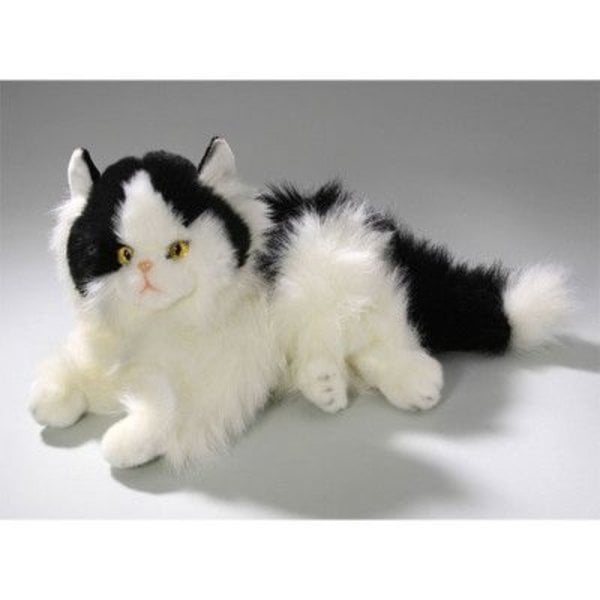 Liggande svartvit persisk katt 30 cm