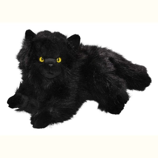 Lying black Persian cat 30cm