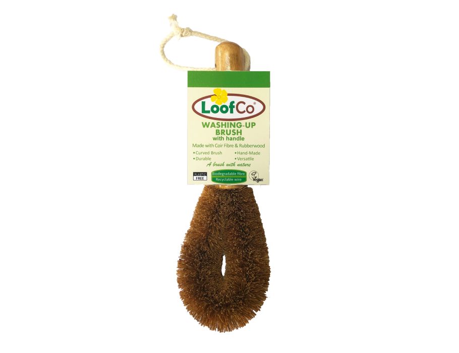 LOOFCO Washing -Up Brush con maniglia di cocco