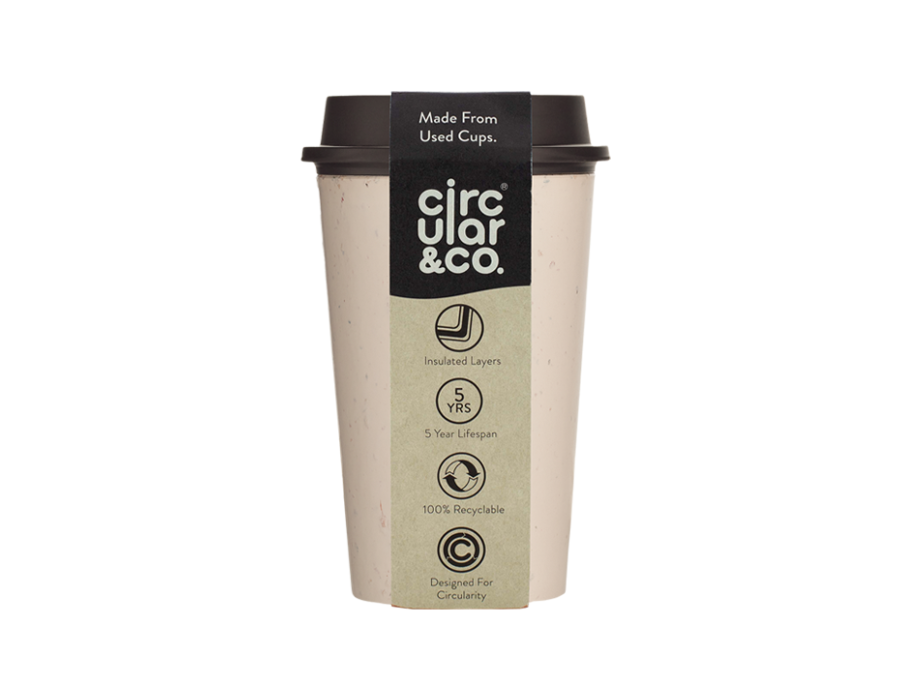 Circular Co. Now Cup Koffiebeker 340 ml Creme Zwart