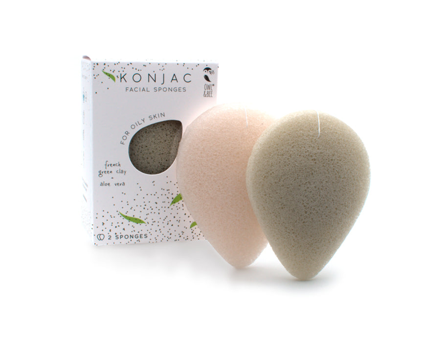 Bow bee konjac esponjas faciales piel 2 piezas